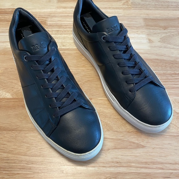 Hugo Boss Black Leather Sneakers EUR 41 US 8 - Picture 4 of 9